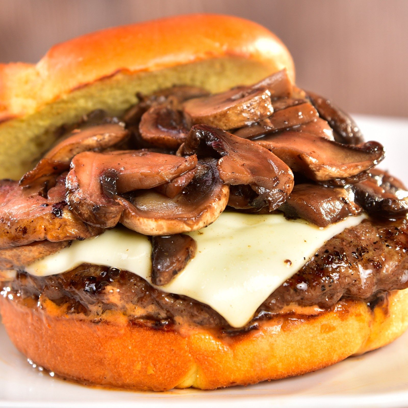 7. Mushroom Swiss Burger.