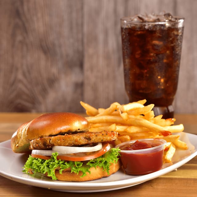 Classic Garden Burger Meal.