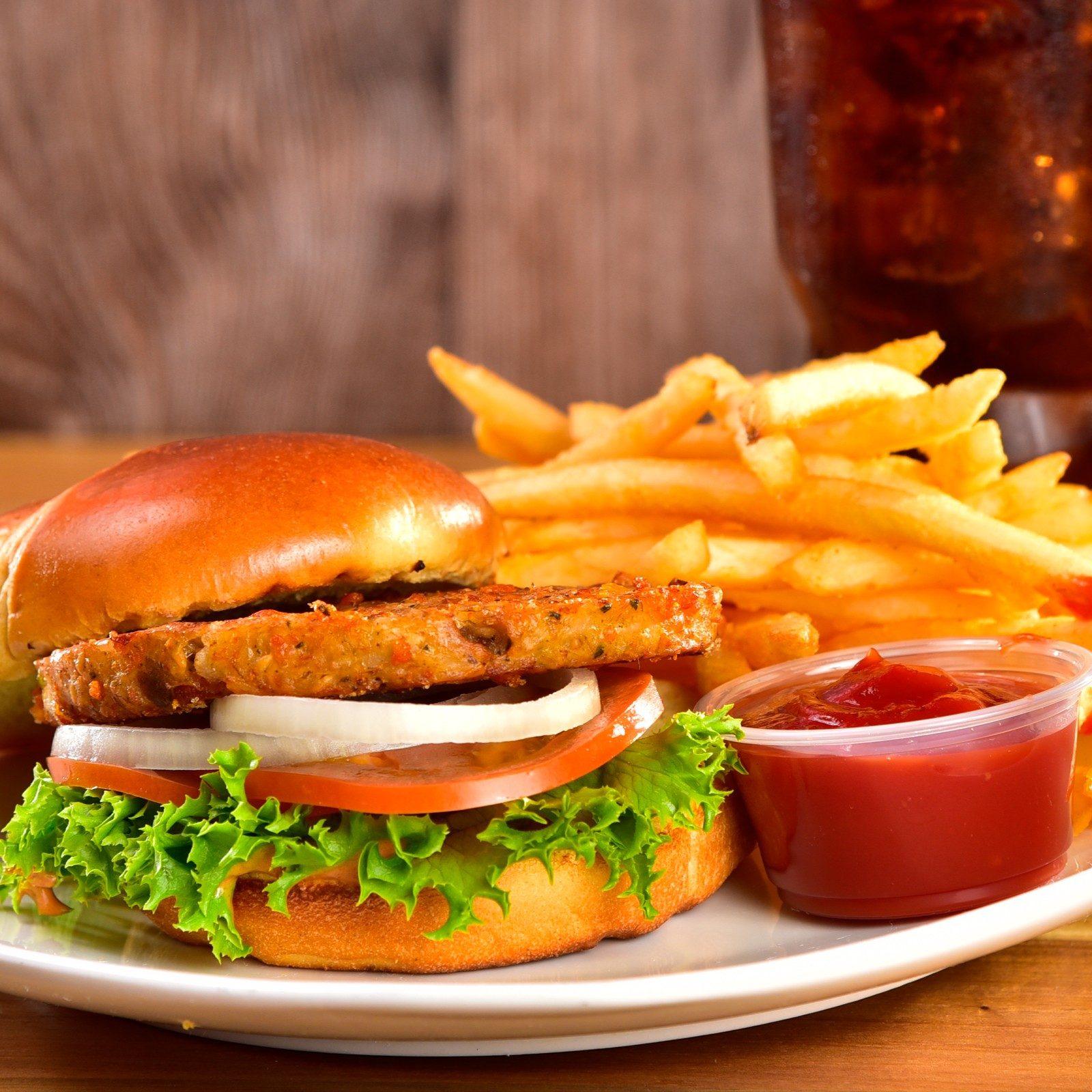Classic Garden Burger Meal.
