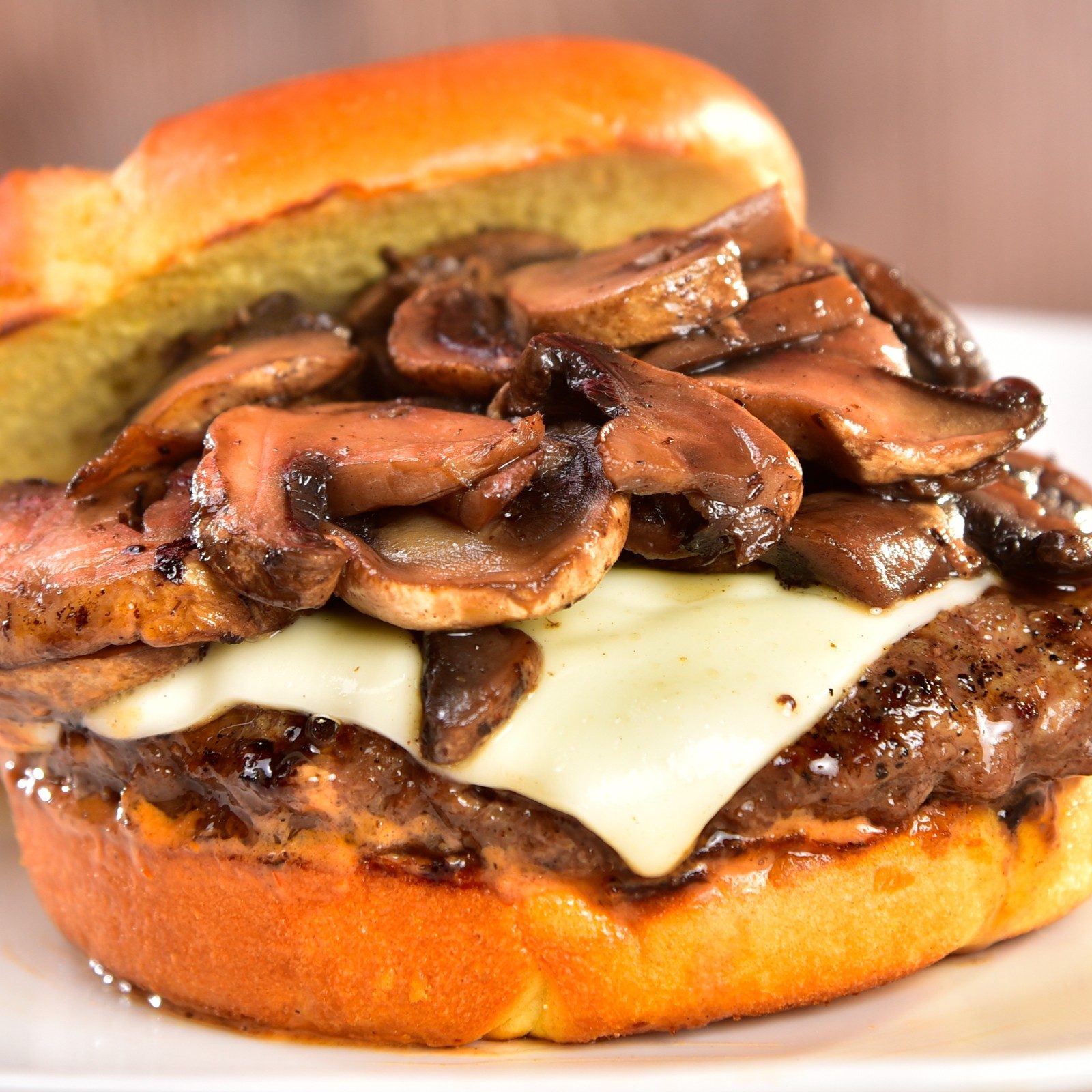 Mushroom Swiss Burger.