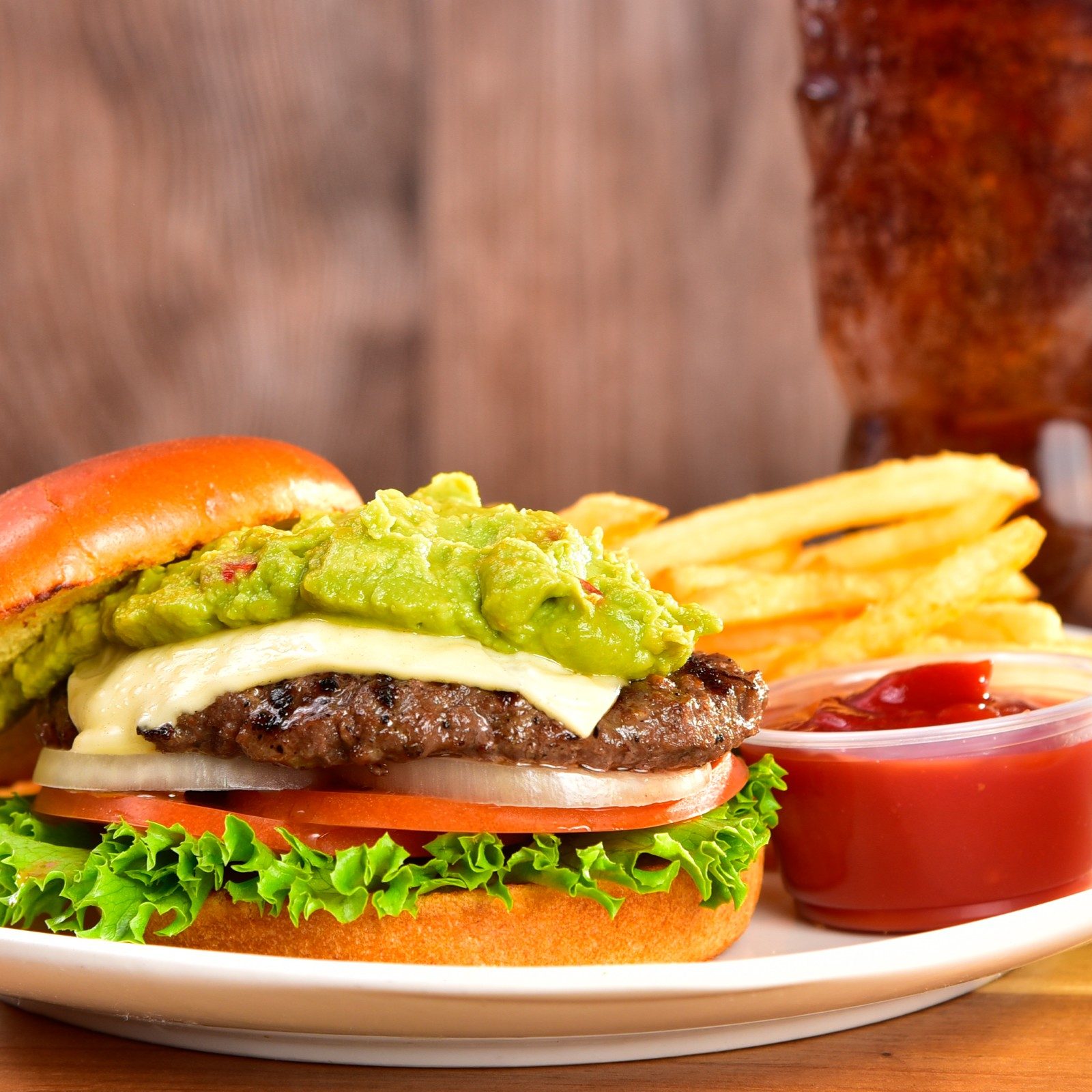 6. Guacamole Swiss Burger Meal.