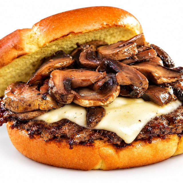 Mushroom Swiss Burger.