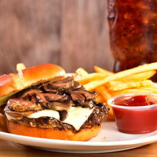Mushroom Swiss Burger Meal